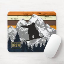 Retro Snowboard Skifahren Berge Skipisten Name