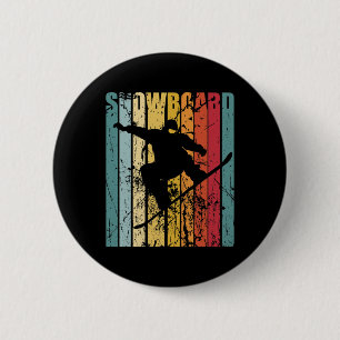 Retro Snowboard Snowboarden Skiurlaub Snowboar Button