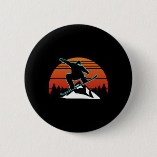 Retro Snowboard Snowboarder Gaben Wintersport Sn Button