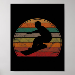 Retro Snowboard Sunset Snowboarder Geschenk Snowbo Poster