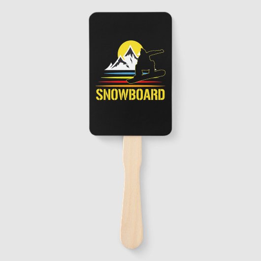 Retro-Snowboard Vintag Fächer (Vorderseite)