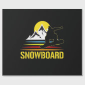 Retro-Snowboard Vintag Geschenkpapier (Flach)