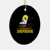 Retro-Snowboard Vintag Keramik Ornament (Rechts)
