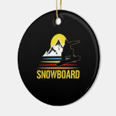 Retro-Snowboard Vintag Keramik Ornament (Links)