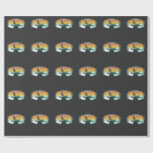 Retro Snowboarden Freestyle Jump Snow Mountain Geschenkpapier (Flach)