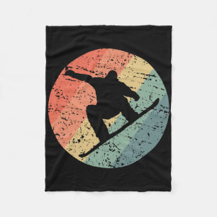 Retro Snowboarden Skifahren Schnee Winter Sport Sn Fleecedecke