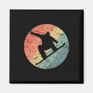 Retro Snowboarden Skifahren Schnee Winter Sport Sn Magnet