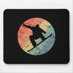 Retro Snowboarden Skifahren Schnee Winter Sport Sn Mousepad