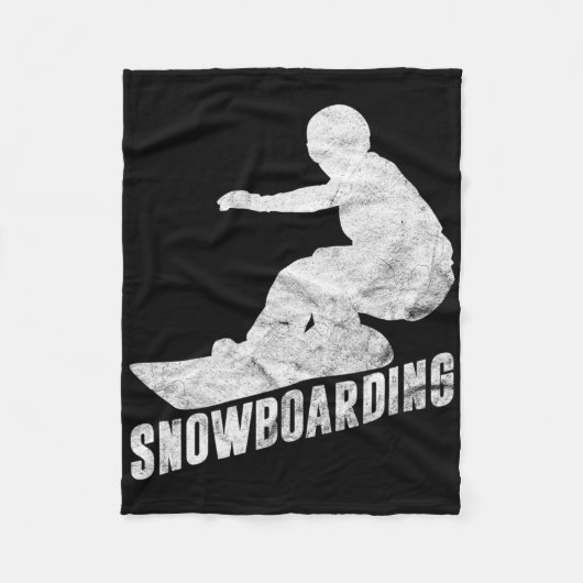 Retro Snowboarder Silhouette Snowboarder Fleecedecke (Vorderseite)