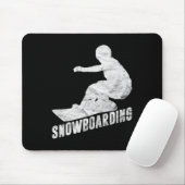 Retro Snowboarder Silhouette Snowboarder Mousepad (Mit Mouse)