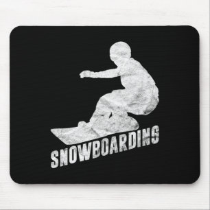 Retro Snowboarder Silhouette Snowboarder Mousepad