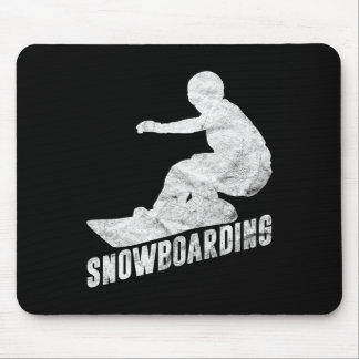 Retro Snowboarder Silhouette Snowboarder Mousepad