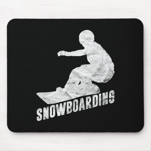 Retro Snowboarder Silhouette Snowboarder Mousepad (Vorne)