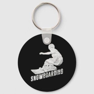 Retro Snowboarder Silhouette Snowboarder Schlüsselanhänger