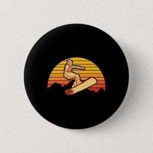 Retro Snowboarder Winter Sport Snowboarden Lover Button