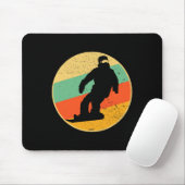 Retro Snowboarding Design Vintag Snowboarder 70er Mousepad (Mit Mouse)