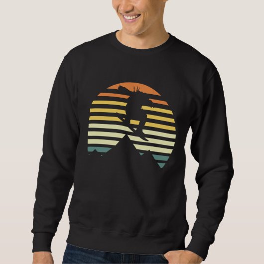 Retro Snowboarding Freestyle Jump Mountains Sweatshirt (Vorderseite)