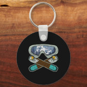 Retro Snowboarding Goggles Eagle Snowboarder Snowb Schlüsselanhänger (Vorderseite)