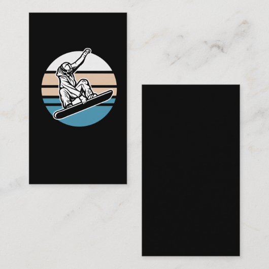 Retro Snowboarding Jump Wintersport Visitenkarte (Vorne/Hinten)