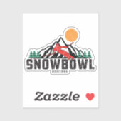 Retro Snowbowl Ski Aufkleber (Blatt)