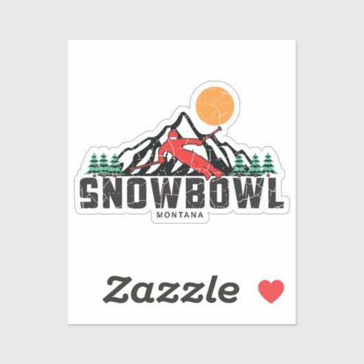 Retro Snowbowl Ski Aufkleber (Blatt)