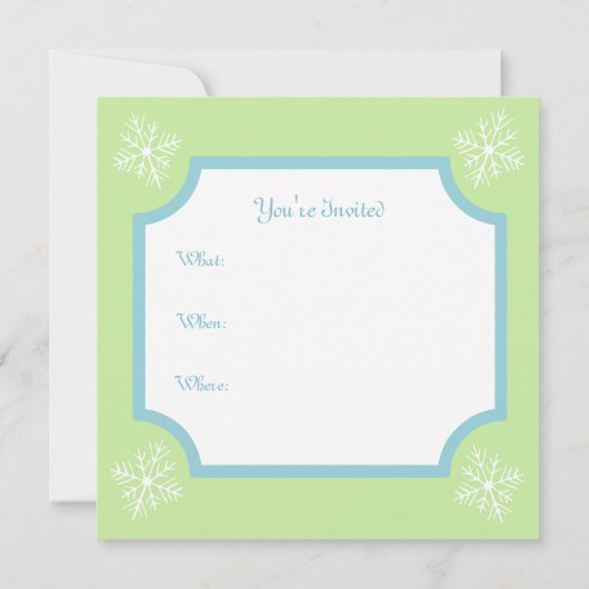Retro Snowflake Einladungen (Rückseite)