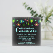 Retro Snowflake Feierlichkeit Einladung (Stehend Vorderseite)