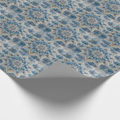 Retro Snowflake Kaleidoscope Quilt Geschenkpapier (Ecke)