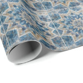 Retro Snowflake Kaleidoscope Quilt Geschenkpapier (Rolleneckpunkt)