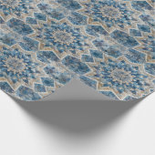 Retro Snowflake Kaleidoscope Quilt Geschenkpapier (Ecke)