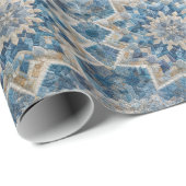 Retro Snowflake Kaleidoscope Quilt Geschenkpapier (Rolleneckpunkt)