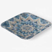 Retro Snowflake Kaleidoscope Quilt Pappteller (Gewinkelt)