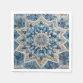 Retro Snowflake Kaleidoscope Quilt Serviette (Vorderseite)