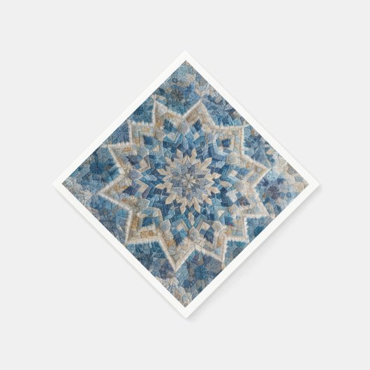 Retro Snowflake Kaleidoscope Quilt Serviette (Ecke)