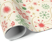 Retro Snowflake Pattern Geschenkpapier (Rolleneckpunkt)