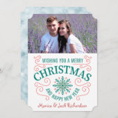 Retro Snowflake Swirt Fotovorlage Weihnachten (Vorne/Hinten)