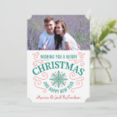 Retro Snowflake Swirt Fotovorlage Weihnachten (Stehend Vorderseite)