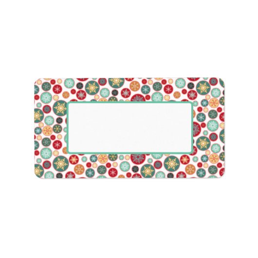 Retro Snowflake Weihnachts-Mailing oder Geschenk Adressaufkleber (Vorne)