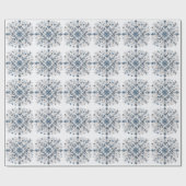 Retro Snowflake Wintermuster Geschenkpapier (Flach)