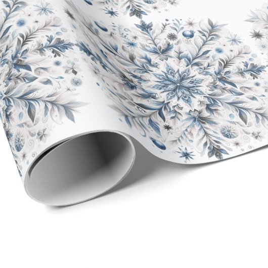 Retro Snowflake Wintermuster Geschenkpapier (Rolleneckpunkt)