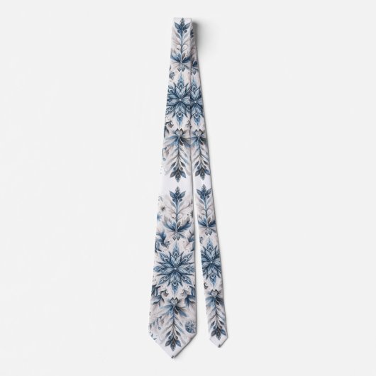 Retro Snowflake Wintermuster Krawatte (Vorderseite)