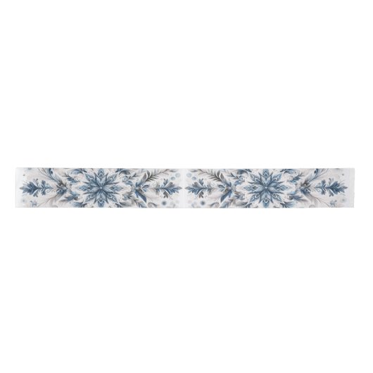 Retro Snowflake Wintermuster Satinband (Vorderseite)