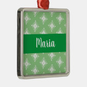 Retro Snowflakes Design Weihnachten Gegenwart Ornament Aus Metall (Rechts)