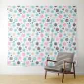 Retro Snowflakes Foto Hintergrund Wandteppich (Beispiel (Horizontal))