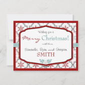 Retro Snowflakes Foto-Karte A2 Feiertagskarte (Rückseite)