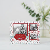 Retro Snowflakes Foto-Karte A2 Feiertagskarte (Stehend Vorderseite)