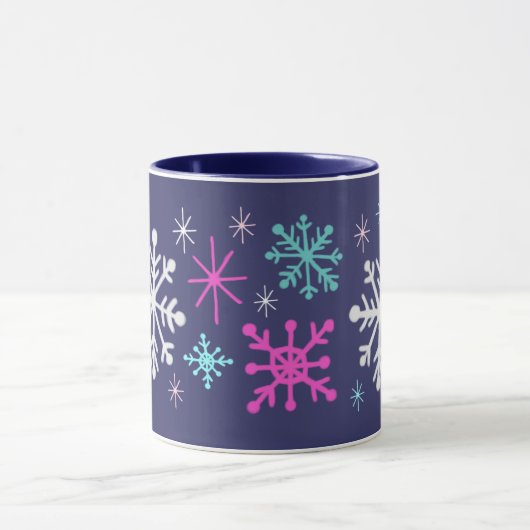 Retro Snowflakes Tasse (Zentrum)