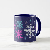 Retro Snowflakes Tasse (VorderseiteRechts)