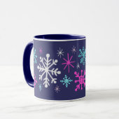 Retro Snowflakes Tasse (Vorderseite Links)