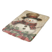 Retro Snowman Bath Mat Badematte (Schrägansicht)
